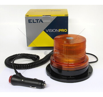 Maják výstražný 3-funkční 12v/24v led, oranžový,  magnetický+pevná montáž, kabel 2m 190922063_A