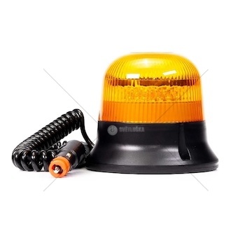 Maják výstražný dvojzáblesk, na magnet 12v/36v led, kabel se zásuvkou do zapalovače 3m  0474437_A