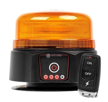 Maják výstražný jednozáblesk 12v/24v 39xled/19w, magnetický, aku 7,4v/ dálkové ovládání am03932_A