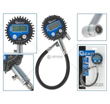 Manometr digitální na měření tlaku pneu, 0-13,8bar GEKO