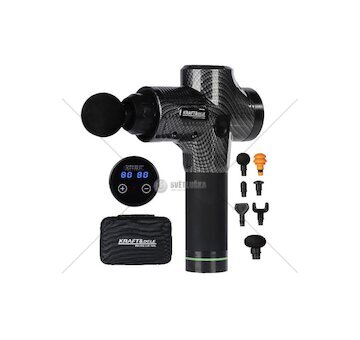 Masážní pistole 250 W, sada 9 ks vyměnitelných hlavic - KRAFT&DELE