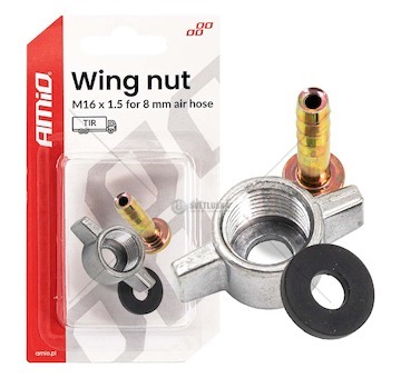 Matice kompresoru s motýlkovým závitem M16 x 1,5 pro 8 mm AMiO-04499