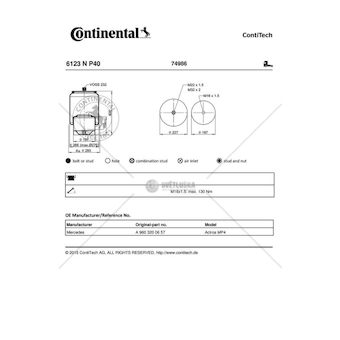 Měch pérování MB ACTROS MP4 CONTI KPL. 05962 6123NP40
