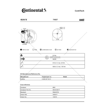 Měch pérování MB EVOBUS N/KPL 05962 4644N