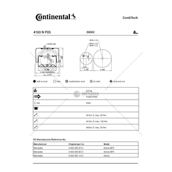 Měch pérování MB KPL CONTI 05962 4183NP25