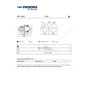 Měch pérování sada PHOENIX jedno vlnovec Phoenix SP1B07