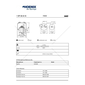 Mech, pneumaticke odpruzeni PHOENIX 1DF20A-10