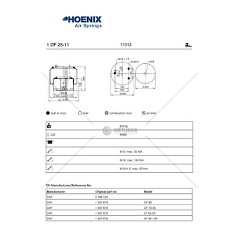 Mech, pneumaticke odpruzeni PHOENIX 1DF25-11