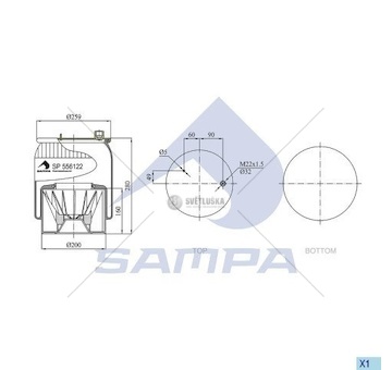 Mech, pneumaticke odpruzeni SAMPA SP 556122-KP03