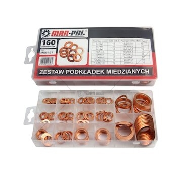 Měděná podložka, sada 160ks MAR-POL