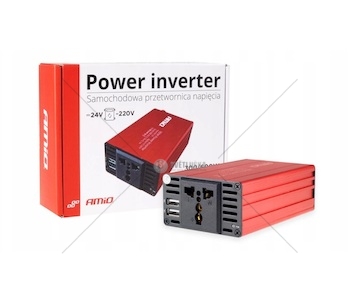 Měnič napětí 24V/230V 300W/600W 2xUSB PI04 AMIO