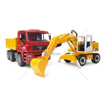 Model nákladního auta man tga s kolovým bargem liebherr, měřítko 1:16 0427790_A