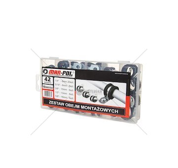 Montážní objímky na kabely, trubky, hadice, sada 42 ks - MAR-POL