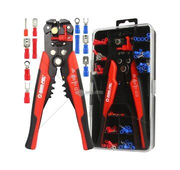 Multifunkční kleště odizolovací, krimpovací 0,5-6 mm s konektory a pásky, sada 100 ks MAR-POL