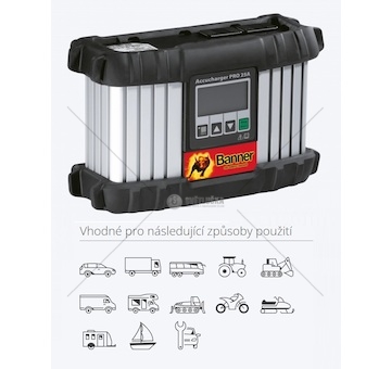 Nabíječka autobaterie banner accucharger pro 25a-6/12v/24v/ 3–250ah/ pb/agm/gel/start-stop 0302850_A