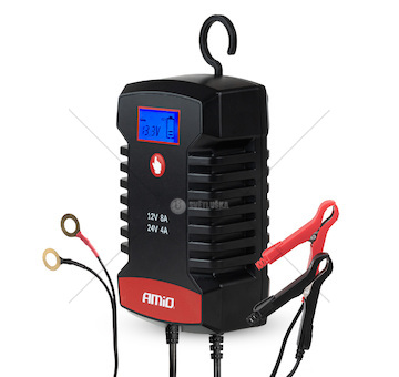 Nabíječka digitální AGM GEL STD LiFePo4 MAX 8A 12/24V PRO HOOK AMiO-04533