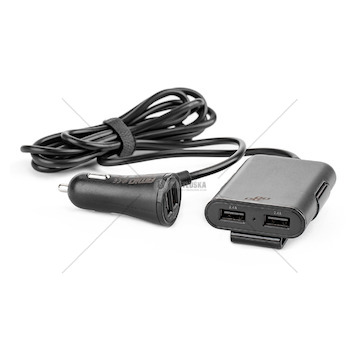 Nabíječka do auta 4x USB s prodlužovacím kabelem AMiO-01986