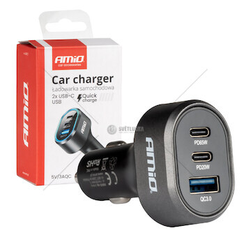 Nabíječka do auta Quick Charge AMiO-04177