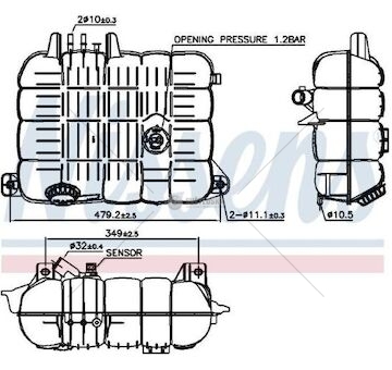 Nádrž expanzní se snímačem volvo fhii, fh16, fh4 euro 6, rvi c/k/t  0236610_A