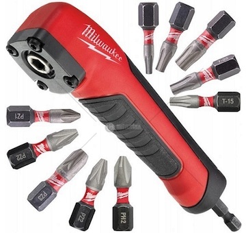 Nádstavec rázový 90° display set shockwave™ 1/4