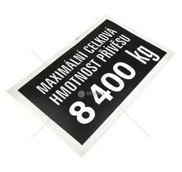 Nápis hmotnost přívěsu 8.400 kg | 7011-8400