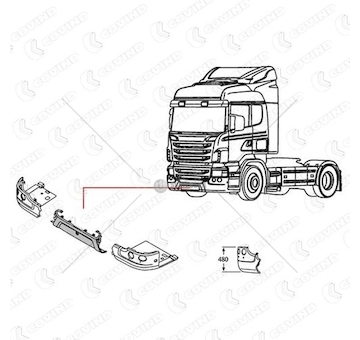 Nárazník SCANIA R V8 střední vysoká kabina COVIND COV/146/91