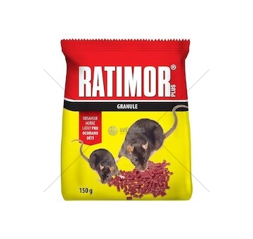 Nástraha na myši Ratimor plus granule 150g, 29ppm, sáček