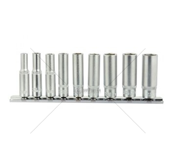 Nástrčné hlavice 5-13mm, 1/4", 9ks GEKO