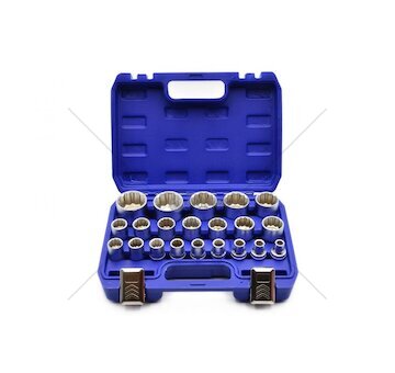 Nástrčné hlavice 8-36mm, sada 21ks, CrV, 12-hran v kufru GEKO