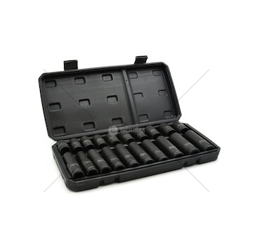 Nástrčné hlavice rázové 10-19mm, 1/2", 38/78mm, sada 20ks, CrMo, 6-hran v kufru GEKO