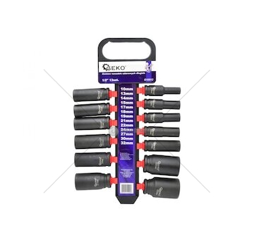 Nástrčné rázové hlavice 1/2", 13 ks GEKO