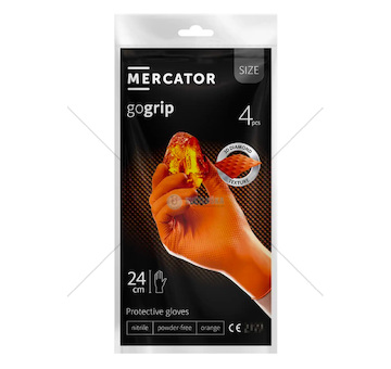 Nitrilové rukavice MERCATOR GoGrip ORANGE 4ks XL