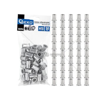 Nýtovací matice M10 (1,0–3,5) hliníkové, 50 ks - GEKO