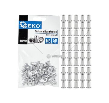 Nýtovací matice M3 (0,5–1,5) hliníkové, 50 ks - GEKO