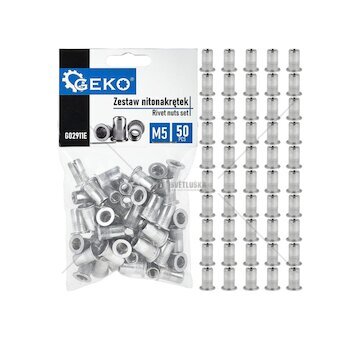 Nýtovací matice M5 (0,5–2,5) hliníkové, 50 ks - GEKO
