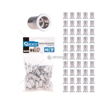 Nýtovací matice M8 (1,0–3,5) hliníkové, 50 ks - GEKO