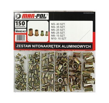 Nýtovací matice, sada 150ks, M3-M10, ocelové MAR-POL