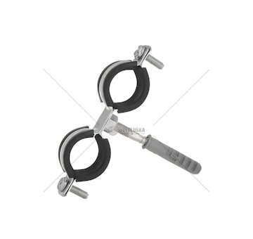 Objímka na trubky, dvojitá, 3/4" 26-30mm, s gumovou vložkou, dva šrouby GEKO