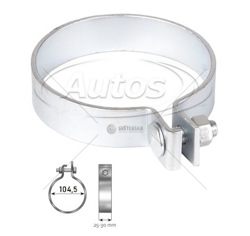 Objímka trubky výfuku al 104,5mm man, mercedes  0039928_A