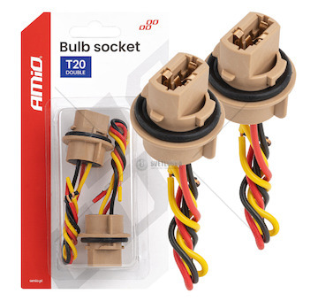 Objímka žárovky T20 LED 12V W21/5W WY21/5W W3x16q 7443 2ks AMiO-04834