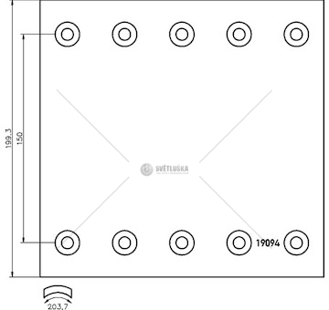 Obložení brzdové 19094.2 textar 424x200 bpw, saf,kaessbohrer, daf, rvi,mercedes 0016242_A