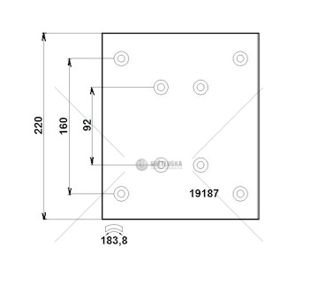 Obložení brzdové 19187 fomar 220x184x18,5 zn rvi magnum, premium 0029734_A