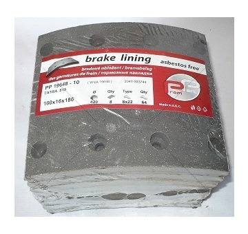 Obložení brzdové vrtané 160x16mm - SADA 8ks - ProfiParts