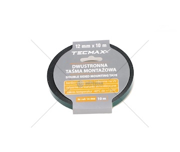 Oboustranná montážní PE páska černá Tecmaxx 14-066
