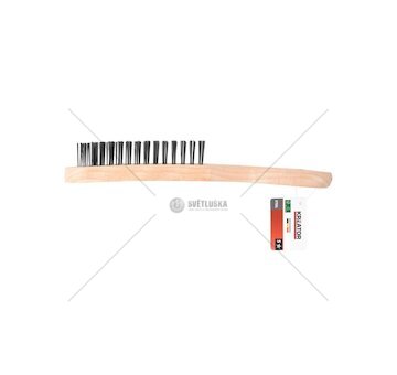 Ocelový kartáč 4řadový, dřevěný - KREATOR