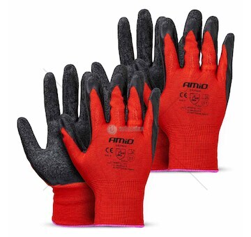Ochranné rukavice polyesterové, potažené latexem, velikost 11 (2 páry), třída 2121X – AMiO-04638