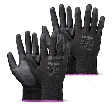 Ochranné rukavice polyuretanové, velikost 11 (2 páry), třída 3131X – AMiO-04634