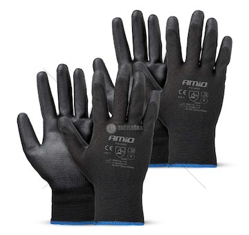 Ochranné rukavice polyuretanové, velikost 9 (2 páry), třída 3131X – AMiO-04632