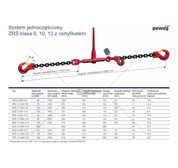 ODCIAG LANCUCHOWY KPL.ZRS 10 3500 LOAD-LOK LL3,5