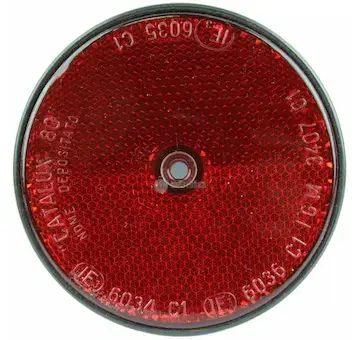 Odrazka *80 červená s dírou a rámečkem | 97-7382